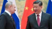 الرئيسان الروسي فلاديمير بوتين والصيني شي جين بينغ في لقاء ببكين (Getty)