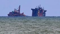 غرقت السفينة المحملة بالوقود في خليج قابس (تونس)