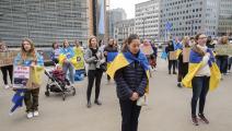أوكرانيات يطالبن أوروبا بالصمود في وجه الغزو الروسي (Getty)