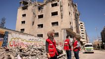 الهلال الأحمر القطري في غزة (محمد عابد/ فرانس برس)