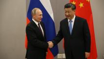 الرئيسين الصيني شي جين بينغ والروسي فلاديمير بوتين (getty)