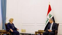 الكاظمي يستقبل باربرا ليف (المكتب الإعلامي لرئيس الوزراء العراقي (فيسبوك)
