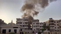 سقوط طائرة مروحية فوق مدينة حماة تابعة للنظام السوري - فيسبوك