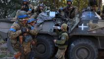 جنود أوكرانيون في دونيتسك، الأربعاء (أناتولي ستيبانوف/فرانس برس)