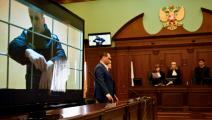 نافالني في جلسة استماع أمام محكمة بموسكو في مايو الماضي (فرانس برس)