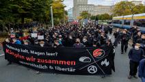 مسيرة في لايبزيغ الألمانية للاحتجاج على ارتفاع تكاليف المعيشة/Getty