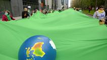 تحرك احتجاجي خاص بالتغير المناخي في بلجيكا (تييري موناس/ Getty)