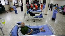 مستشفى ميداني للكوليرا في ببنين في عكار شمالي لبنان (إبراهيم شلهوب/ فرانس برس)