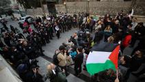 فلسطينيون يتصدون لمظاهرة المستوطنين بقيادة بن غفير (مصطفى الخروف/الأناضول)
