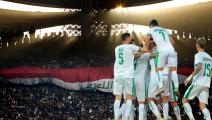 BASRA, IRAQ - JANUARY 16: Players of Iraq celebrate after scoring a goal during the 25th Gulf Nations Cup semi-final match between Iraq and Qatar at Basra International Stadium in Basra, Iraq on January 16, 2023. (Photo by Murtadha Al-Sudani/Anadolu Agency via Getty Images)