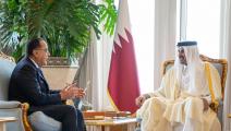 أمير قطر يستقبل رئيس الوزراء المصري (تويتر)