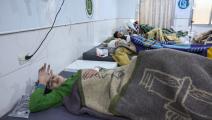 مصابون بزلزال فبراير 2023 في مستشفى في إدلب (عمر حاج قدور/ فرانس برس)