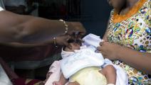 طفل يحصل على لقاح في جمهورية الكونغو الديمقراطية (Getty)