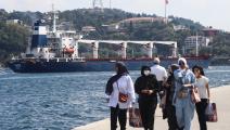سفينة تحمل شحنة  حبوب في شواطئ أسطنبول (getty)