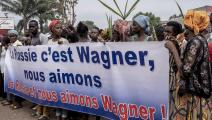 تظاهرة داعمة لـ"فاغنر" في بانغي، مارس الماضي (بربارا ديبو/فرانس برس)