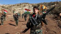 مقاتلات كرديات إيرانيات معارضات بكردستان، ديسمبر الماضي (سافين حامد/فرانس برس)