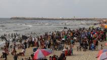 شاطئ بحر قطاع غزة (أحمد حسب الله/ Getty)