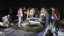 قتل 5 بانفجار سيارة في قرية شاوا (بكر القاسم/فرانس برس)