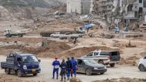 منطقة متضررة من مدينة درنة في ليبيا (محمود تركية/ فرانس برس)
