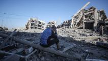دمار جراء القصف الإسرائيلي على غزة (مصطفى حسونة/الأناضول)