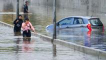سيول في بيروت بعد أمطار غزيرة (بلال حسين/ أسوشييتد برس)