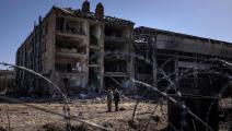 مجمع لصناعة الأسلحة دمرته روسيا قرب كييف، إبريل 2022 (Getty)
