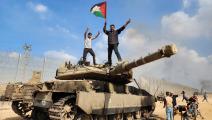 تدمير دبابة إسرائيلية في هجمات "طوفان الأقصى"/ الأناضول