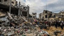 من قصف الاحتلال في رفح ـ غزة، اليوم الاثنين (عبد الرحيم الخطيب/الأناضول)