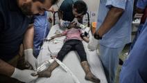 جرحى في مستشفيات غزة وسط طوفان الأقصى (عبد زقوط/ الأناضول)