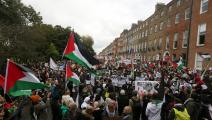 مظااهرات مؤيدة للشعب الفلسطيني في دبلن، 21 الشهر الماضي (Getty)
