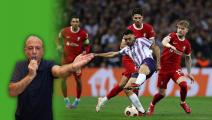 TOULOUSE, FRANCE - NOVEMBER 09: Gabriel Suazo of Toulouse is challenged by Dominik Szoboszlai and Harvey Elliott of Liverpool during the UEFA Europa League 2023/24 match between Toulouse FC and Liverpool FC at Stadium de Toulouse on November 09, 2023 in Toulouse, France. (Photo by Florencia Tan Jun - UEFA/UEFA via Getty Images)