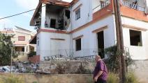 منزل قصفته إسرائيل في بلدة علما الشعب اللبنانية (فرانس برس)