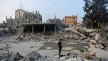 خانيونس في قطاع غزة، أمس (أحمد حسب الله/Getty)