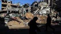 دمار العدوان في "مخيّم المغازي" بغزّة، ويظهر "مخبز المغازي" المدمّر، 30 تشرين الثاني/ نوفمبر (Getty)