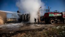 محطة طاقة في القامشلي بعد استهدافها من قبل تركيا (دليل سليمان/ فرانس برس)