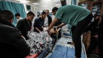 من مستشفى "الناصر" في خانيونس بغزة 22 كانون الثاني/ يناير 2024 (Getty)
