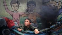 من مدرسة في دير البلح وسط قطاع غزّة، 24 شباط فبراير 2024 (Getty)