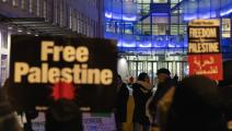 تظاهرة مناصرة للفلسطينيين أمام مقر "بي بي سي" في لندن (مارك كيريسون/ Getty)