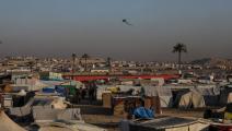 مخيم نزوح عشوائي في رفح جنوبي قطاع غزة - 4 إبريل 2024 (محمد صابر/ EPA)