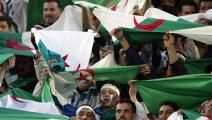 SOUSSE, TUNISIA: Algerian supporters cheer on their team during their match against Egypt at the African Nations Cup in Sousse, 29 January 2004. Algeria won 2-1. AFP PHOTO FRANCK FIFE (Photo credit should read FRANCK FIFE/AFP via Getty Images)	