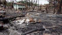 دمر جيش ميانمار عشرات من قرى الروهينغا (فرانس برس)