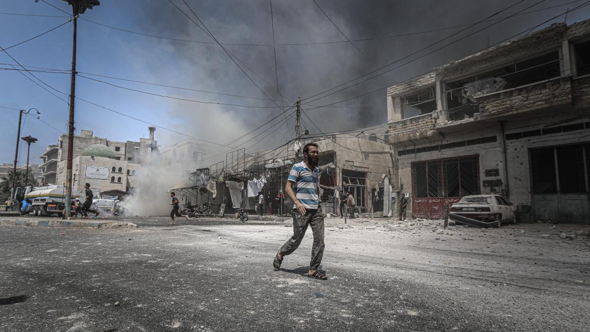 قصف النظام السوري في إدلب-محمد سعيد/الأناضول