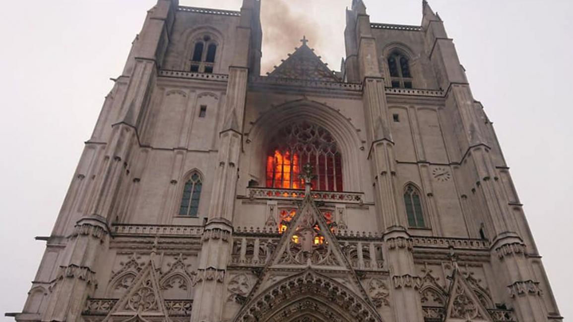 حريق كاتدرائية نانت - فرنسا(فيسبوك)