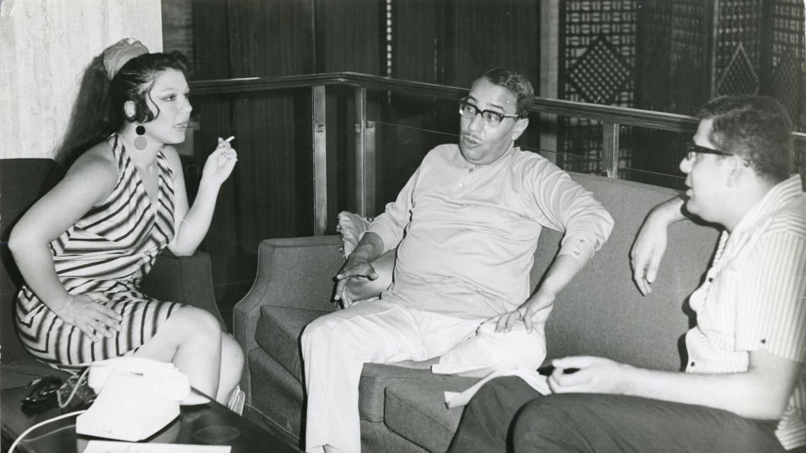 فؤاد المهندس وشويكار في فندق كارلتون في بيروت عام 1968 (أرشيف فارس يواكيم)