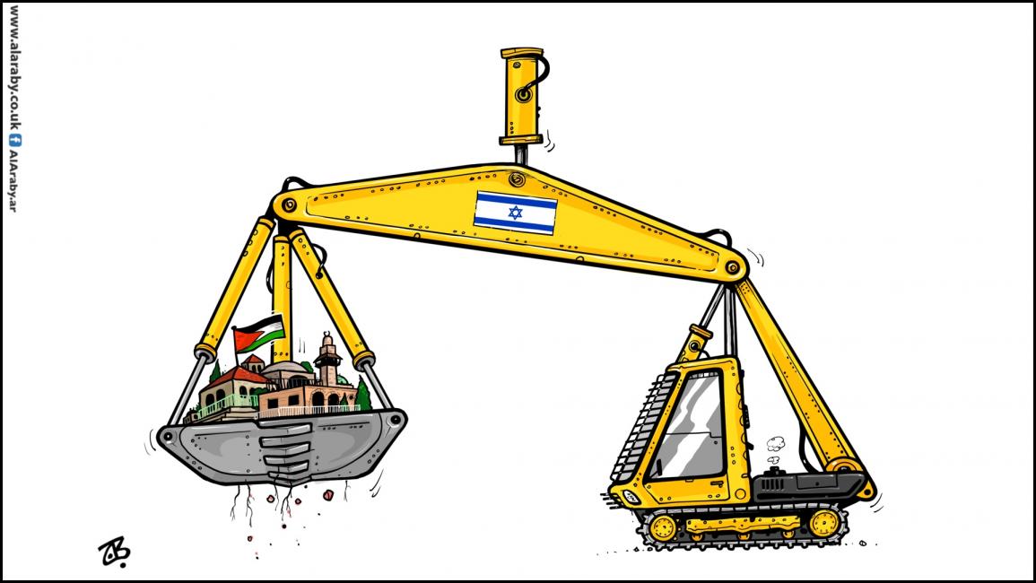 كاريكاتير جرافة الاستيطان / حجاج