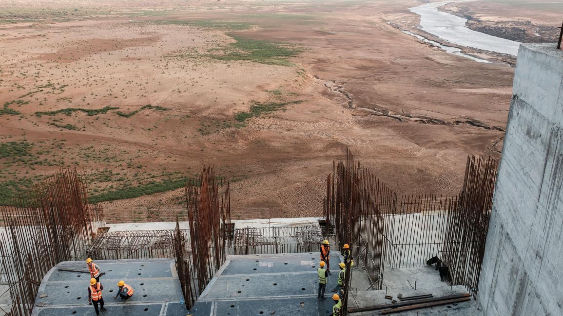 من أعمال البناء في سد النهضة الإثيوبي في 26/ 12/ 2019 (فرانس برس)