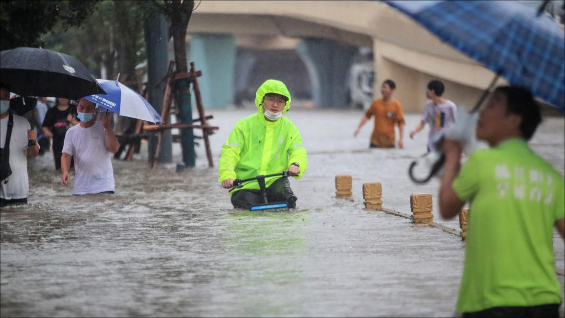 عواصف مطيرة تتسبب في فيضانات وسط الصين