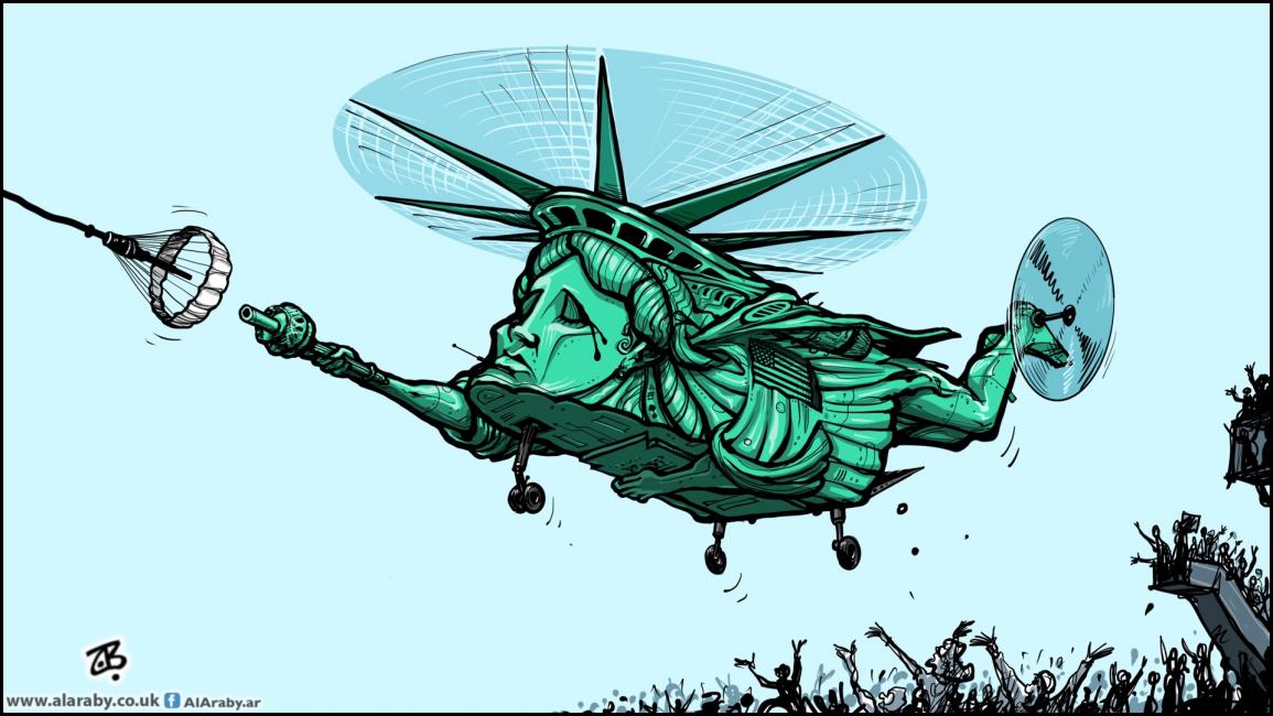 كاريكاتير الديمقراطية الاميركية / حجاج