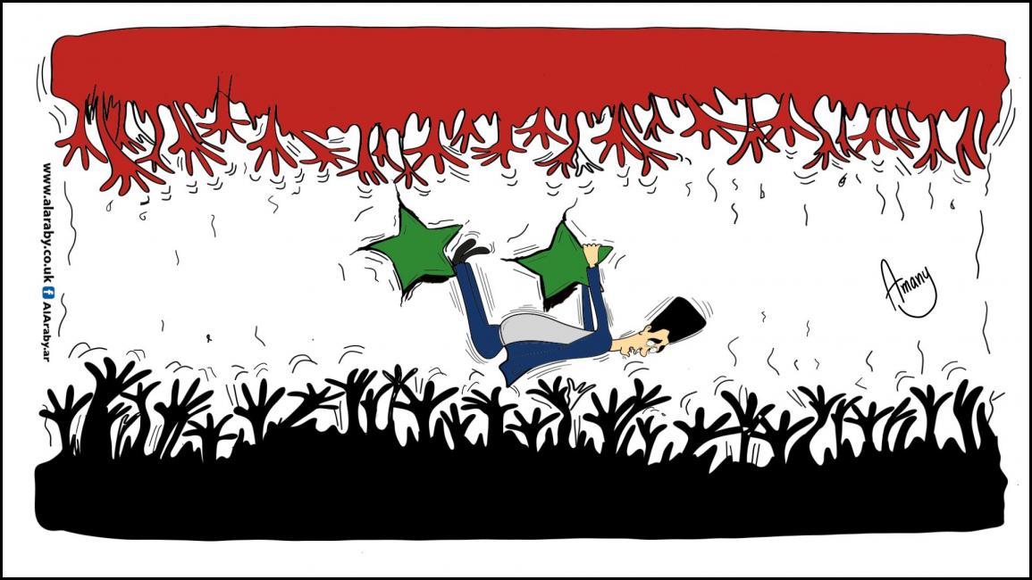 كاريكاتير سورية علم النظام السوري كاريكاتير بشار
