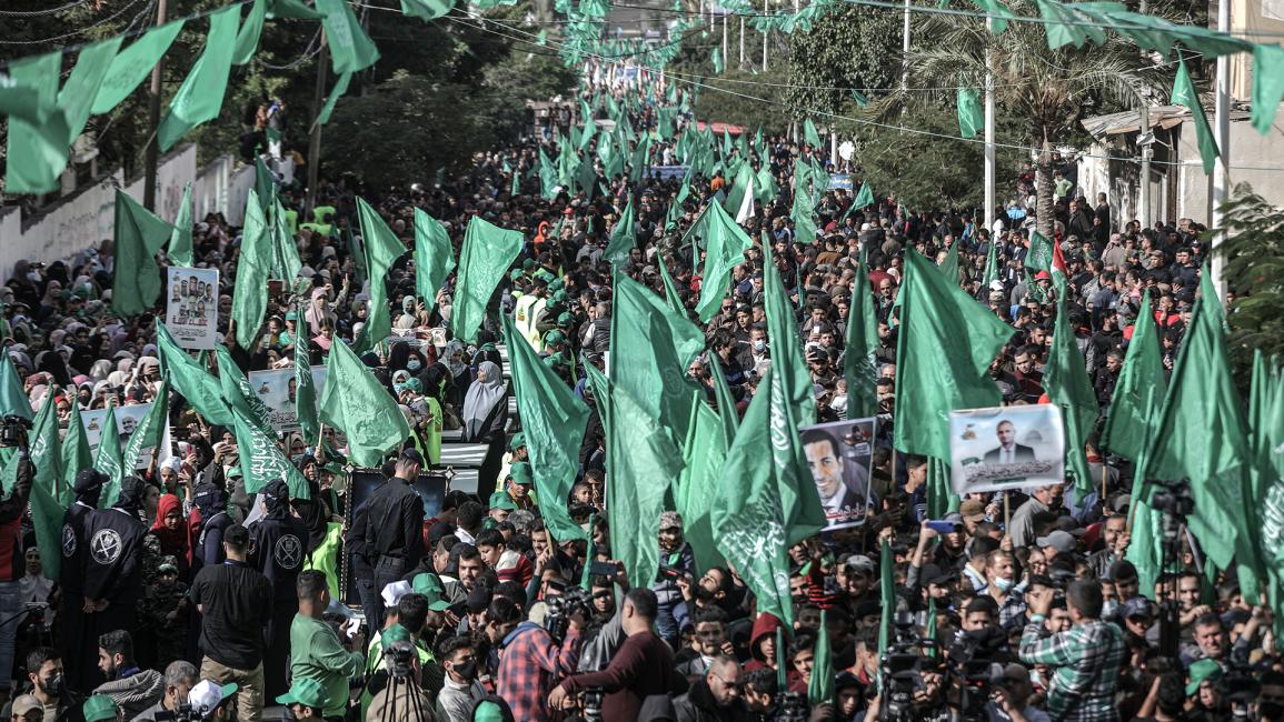 شارك الآلاف في قطاع غزة في مسيرتين دعت إليهما حركة "حماس" (علي جاد الله/ الأناضول)